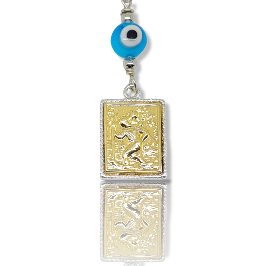 Φυλαχτό αυτοκινήτου Αγ. Χριστόφορος απο ασήμι 925° (code M002372)